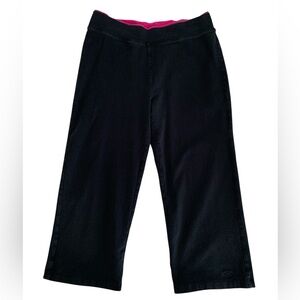 C9 by Champion Cropped Yoga Pants Women’s Size Small Black Capris Pink Waistband